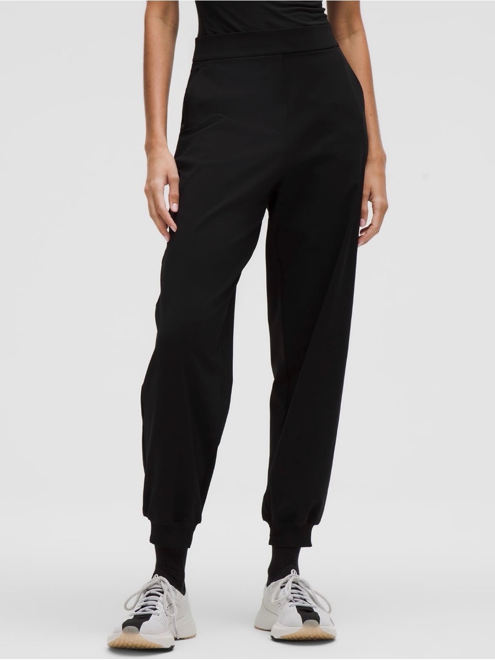 High-Waist Black Jogger Pants